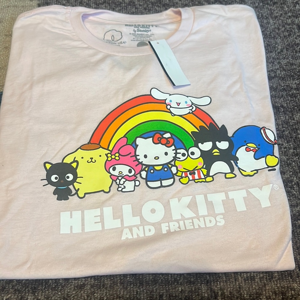 Hello Kitty by Sanrio Mens medium light pink t shirt 100% cotton